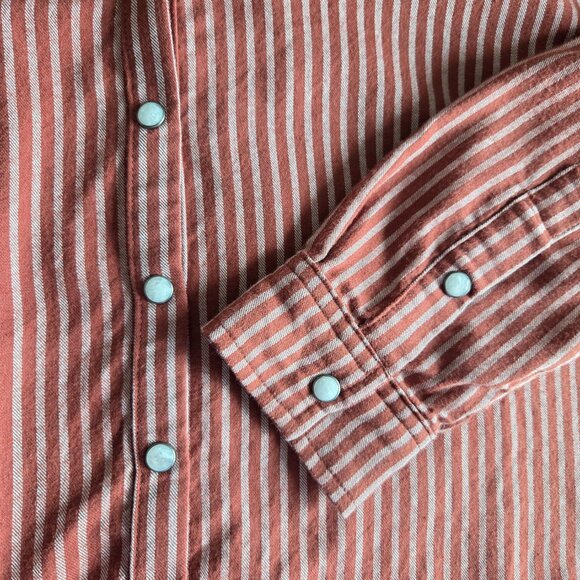 Knox Rose Balloon Sleeve High Neck Striped Shirt - Medium - Ruffle Victorian - Picture 6 of 9